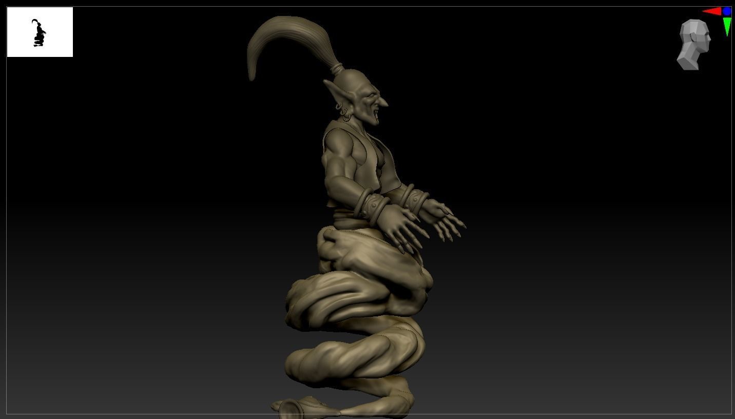Djinn Genie Sculpture 3D Print and Timelapse 3D print model_41
