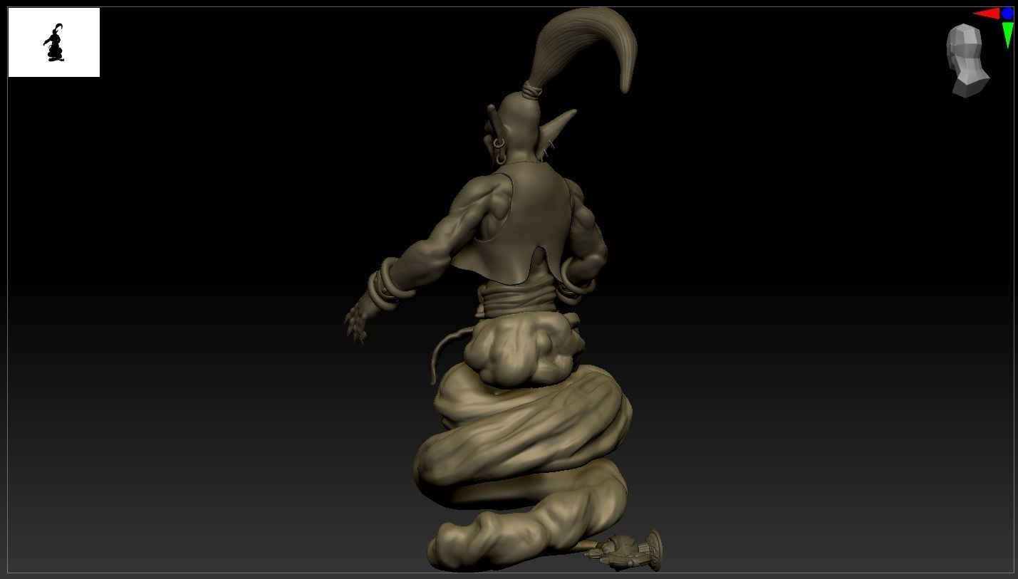 Djinn Genie Sculpture 3D Print and Timelapse 3D print model_38