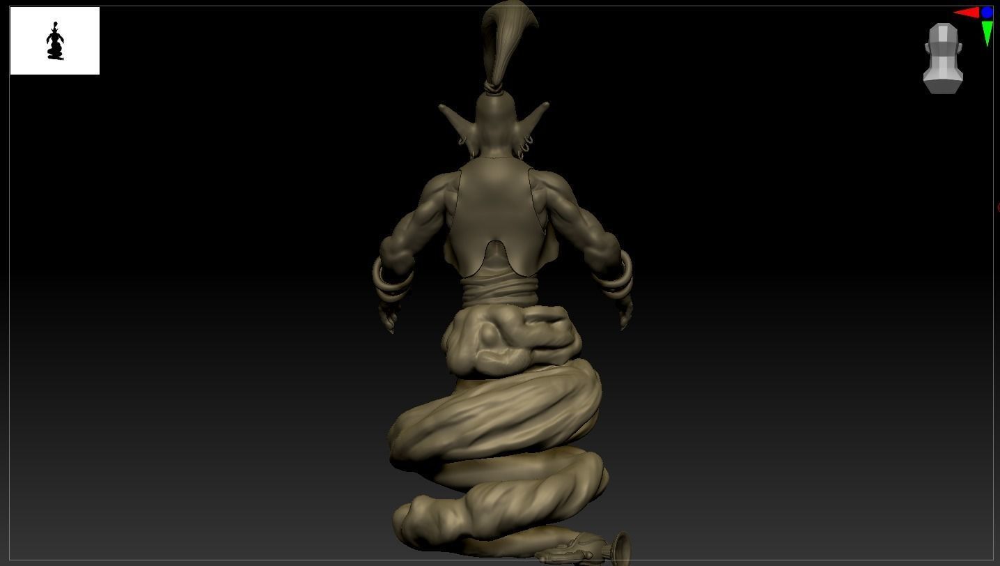 Djinn Genie Sculpture 3D Print and Timelapse 3D print model_39