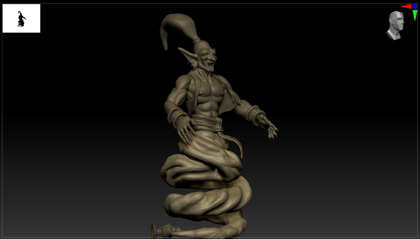 Djinn Genie Sculpture 3D Print and Timelapse 3D print model_42