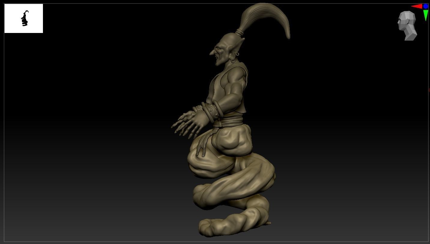 Djinn Genie Sculpture 3D Print and Timelapse 3D print model_37