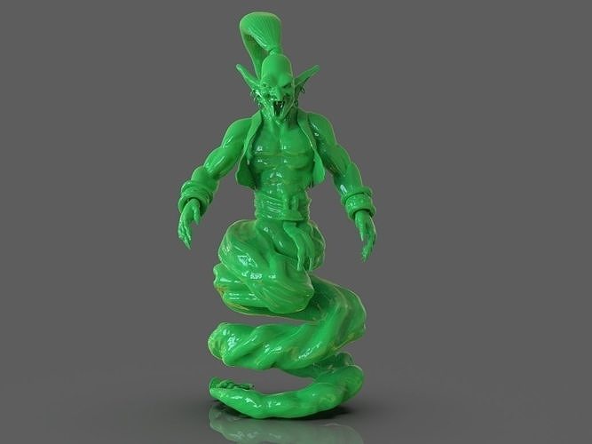 Djinn Genie Sculpture 3D Print and Timelapse 3D print model