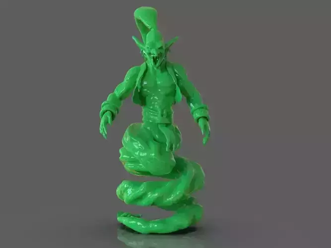 Djinn Genie Sculpture 3D Print and Timelapse 3D print model