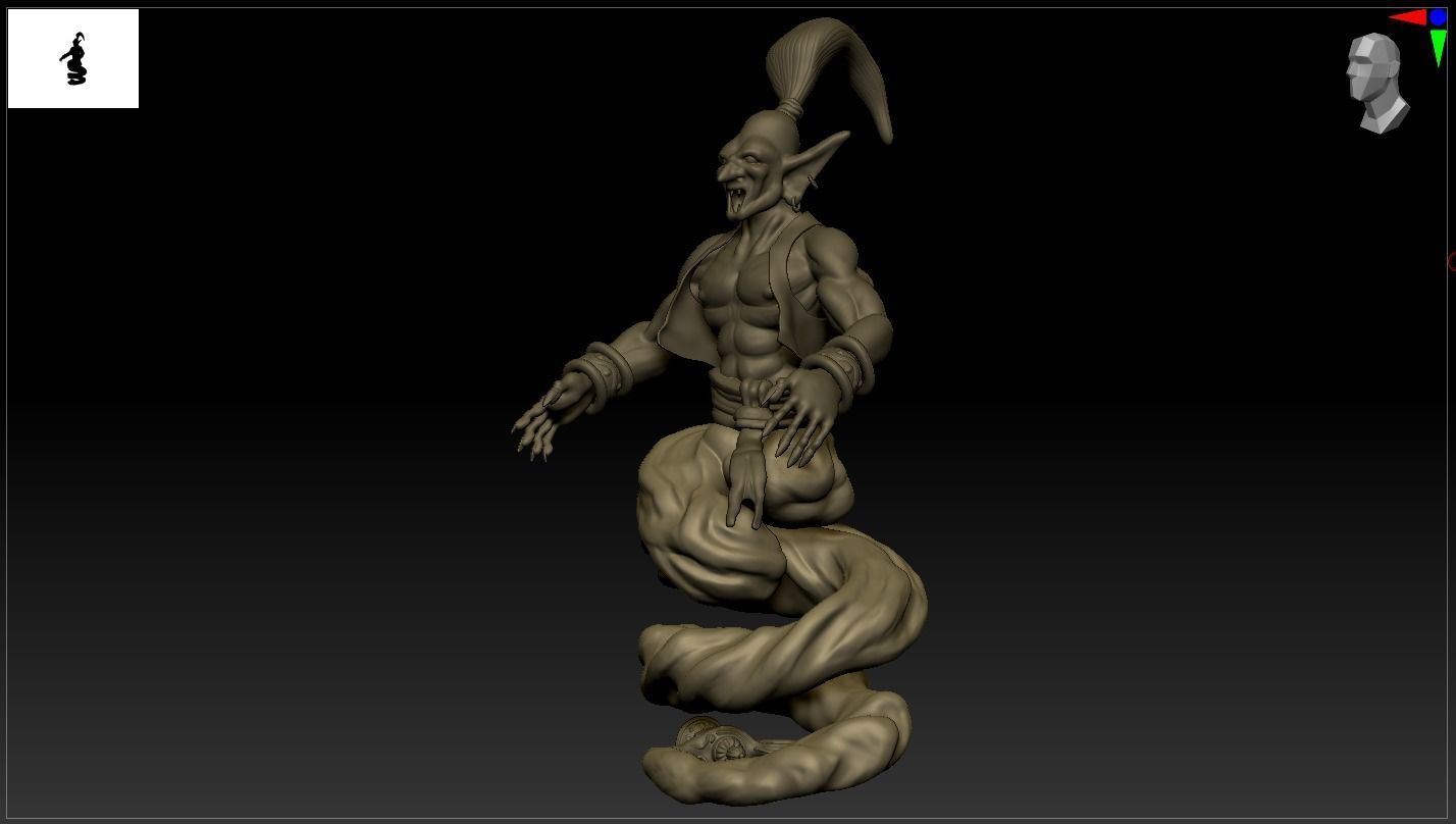 Djinn Genie Sculpture 3D Print and Timelapse 3D print model_36