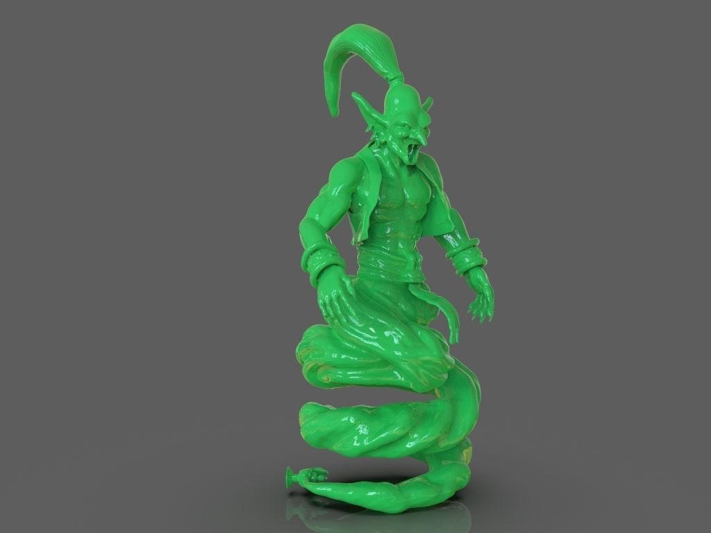 Djinn Genie Sculpture 3D Print and Timelapse 3D print model_8