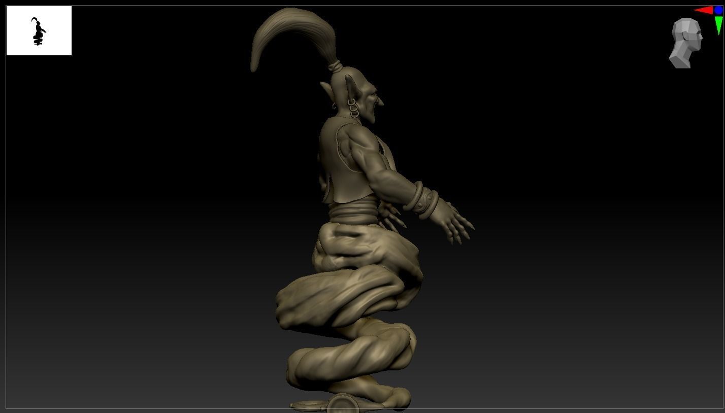 Djinn Genie Sculpture 3D Print and Timelapse 3D print model_40