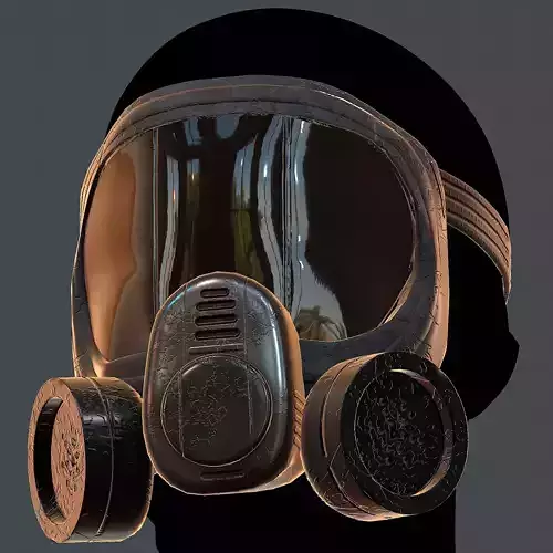 Gas mask helmet 3d model scifi Low-poly  Low-poly 3D model