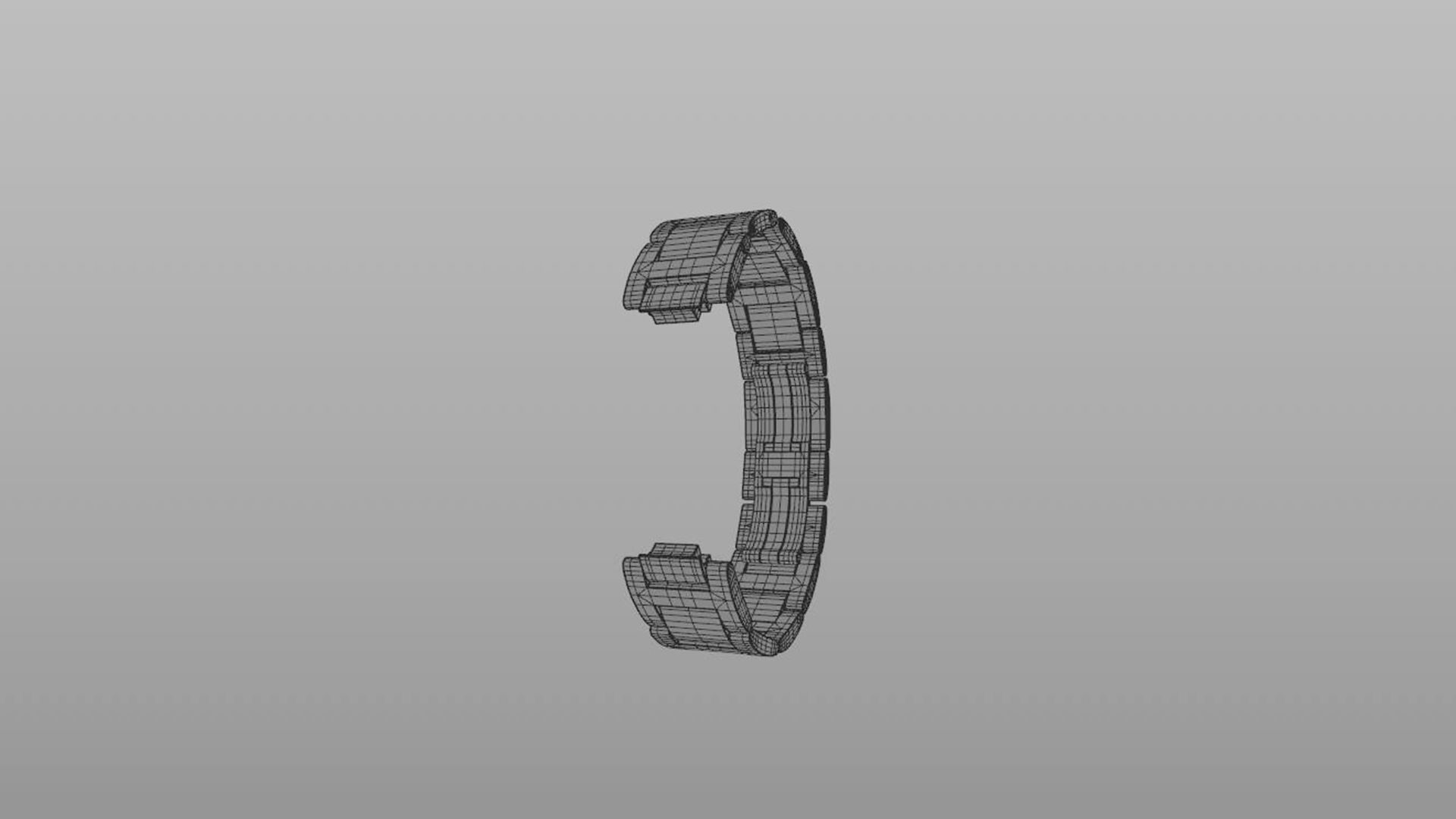 Watch Bracelet Scratched Steel Low-poly 3D model_2