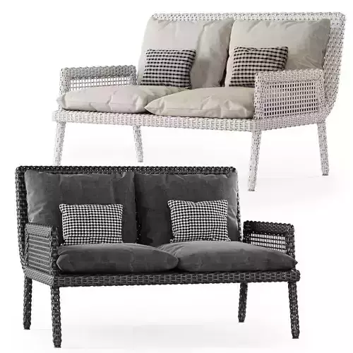 Rattan two-seater sofa DR52 