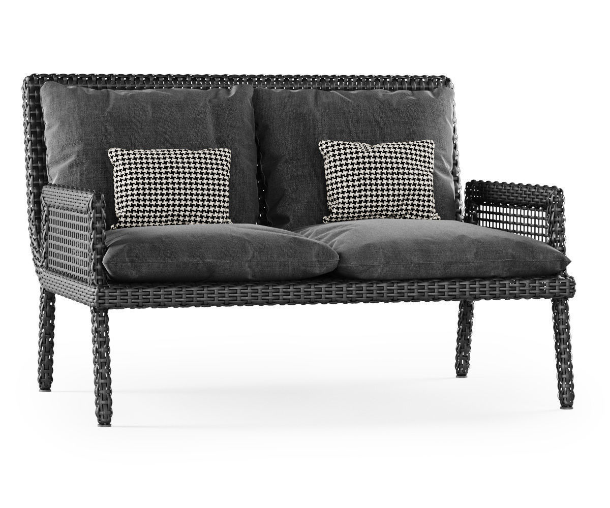 Rattan two-seater sofa DR52  3D model_6