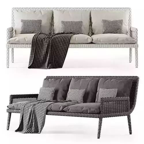 Rattan three-seater sofa DR53 