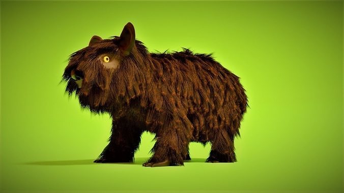 A hairy animal Free low-poly 3D model