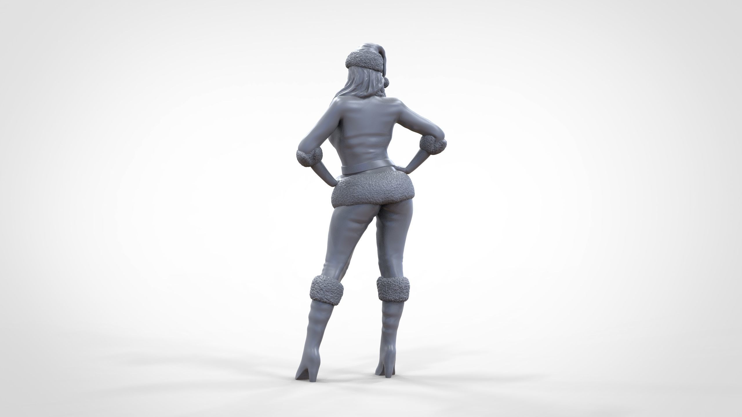 Christmas Lady Santa Claus miniature 3D print model_24