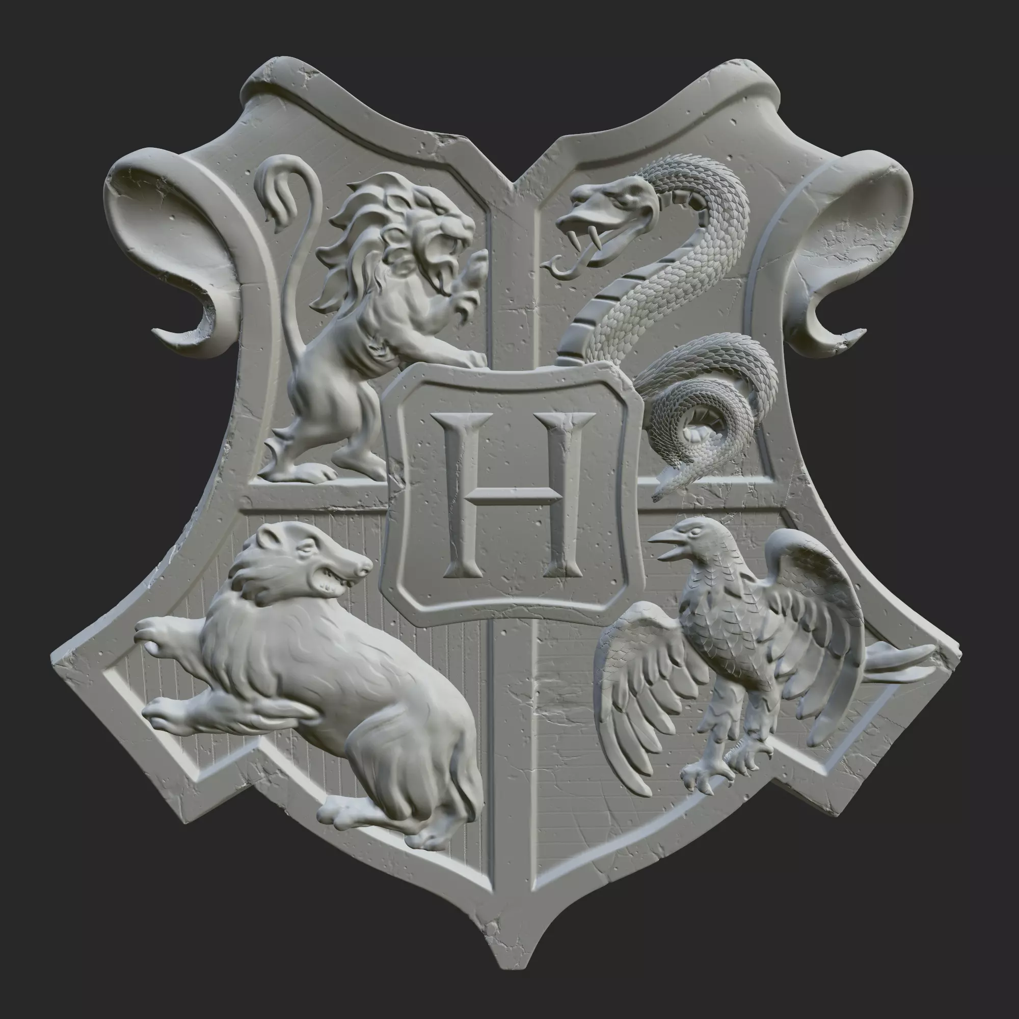 Printable 3d Hogwarts Emblem 3D print model