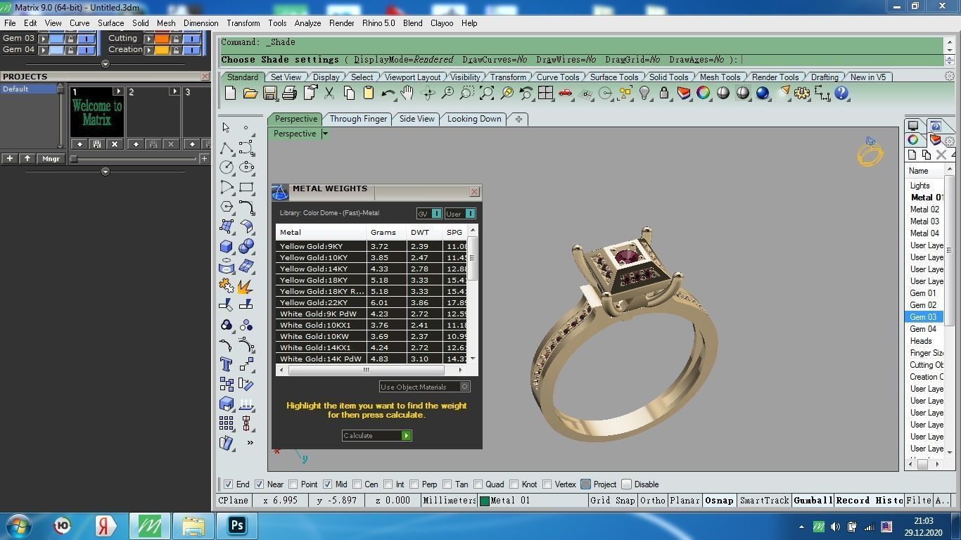 Ring Pyramid diamond 3D print model_8