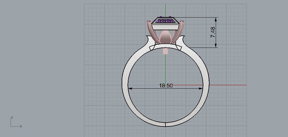 Ring Pyramid diamond 3D print model_5