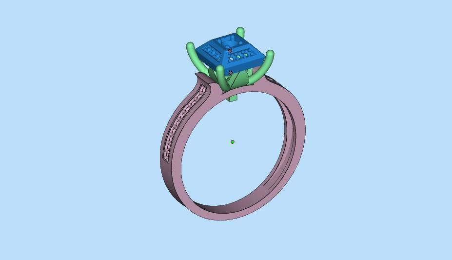 Ring Pyramid diamond 3D print model_10