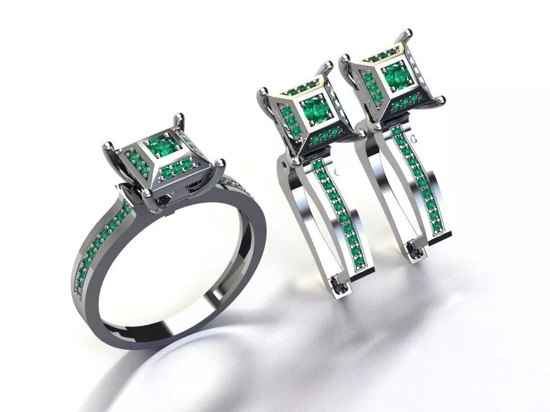 Ring Pyramid diamond 3D print model_0