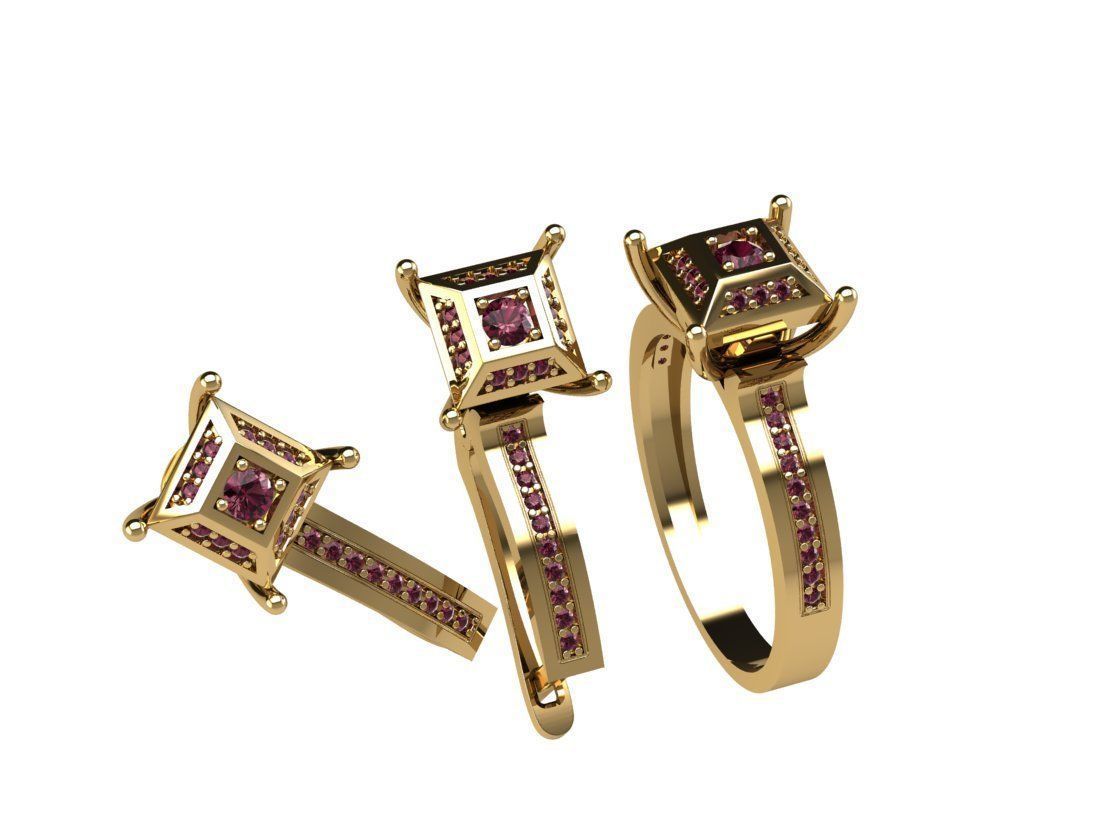 Ring Pyramid diamond 3D print model_14