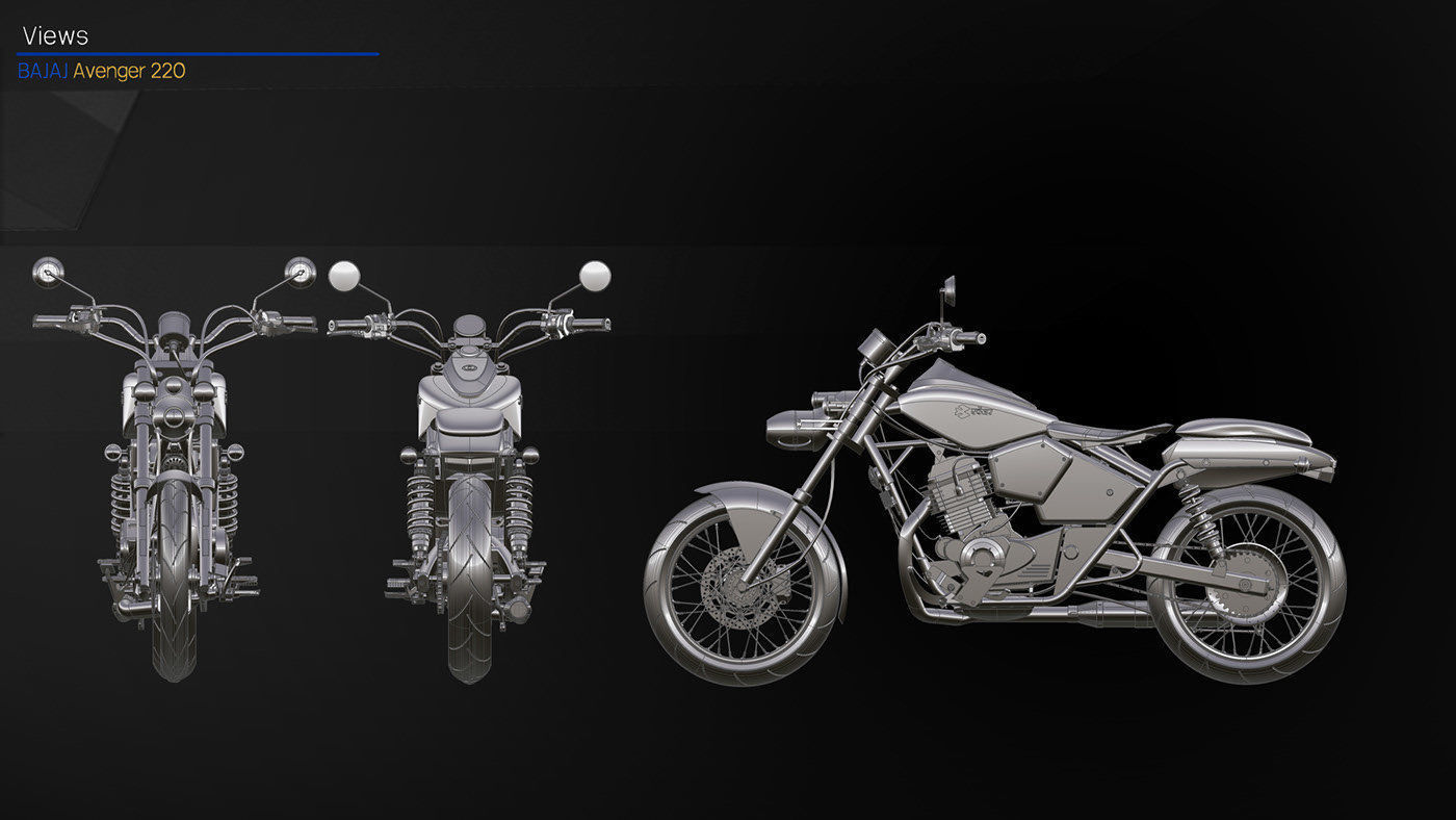 Bajaj Avenger  Motorcycle Redesigned 3d Autodesk Alias Model 3D model_8