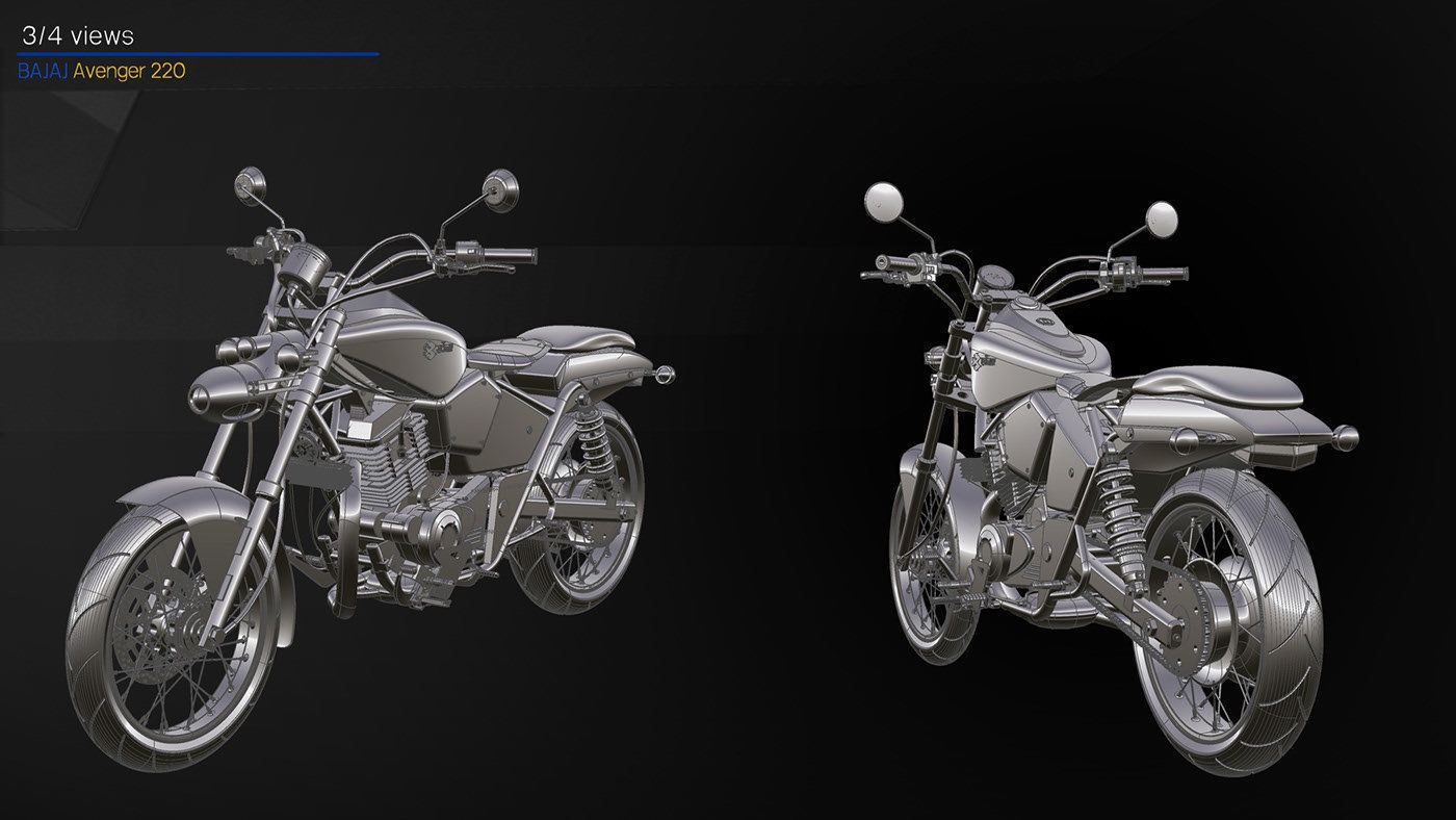Bajaj Avenger  Motorcycle Redesigned 3d Autodesk Alias Model 3D model_2
