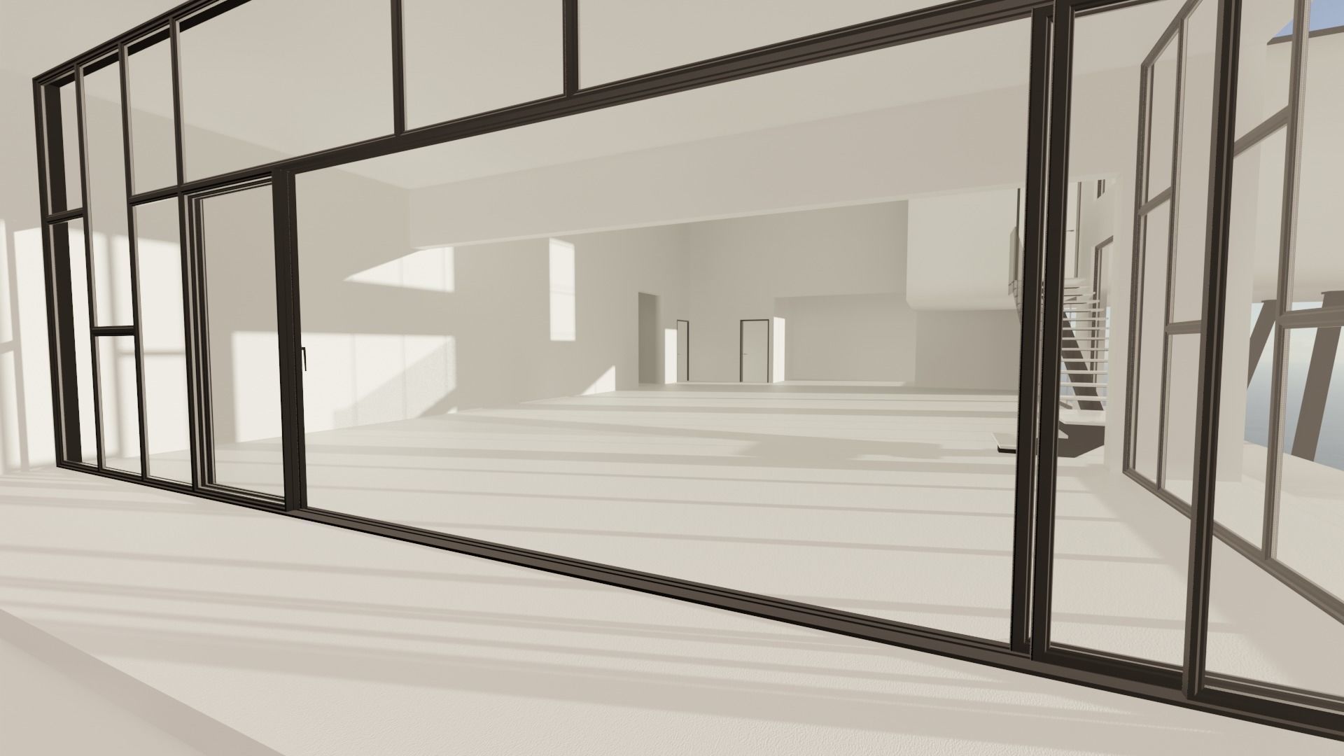 Modern House Scene - empty Low-poly 3D model_13