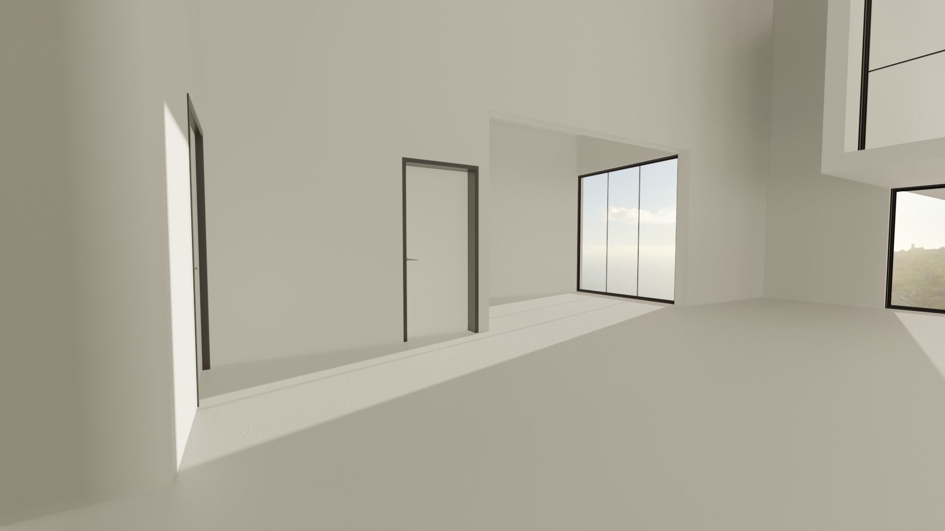 Modern House Scene - empty Low-poly 3D model_9