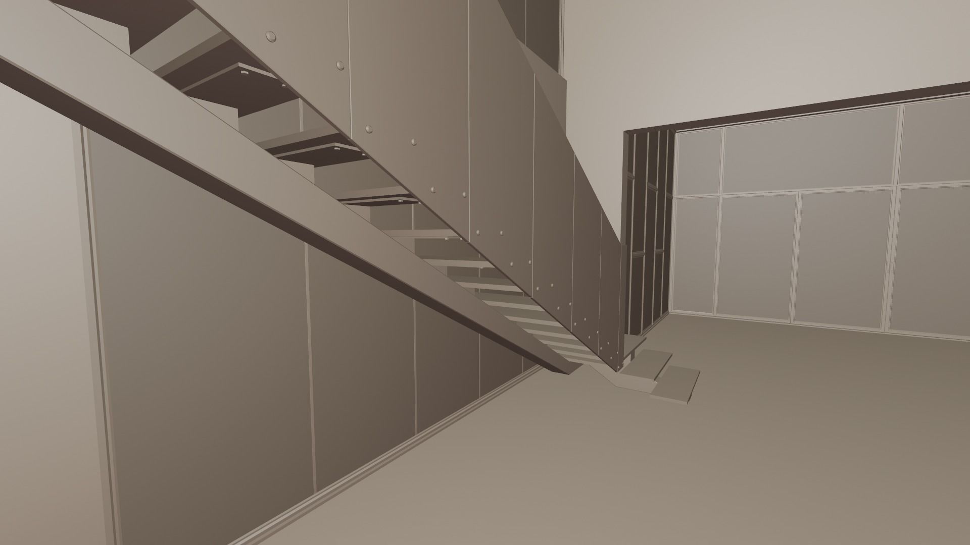 Modern House Scene - empty Low-poly 3D model_18