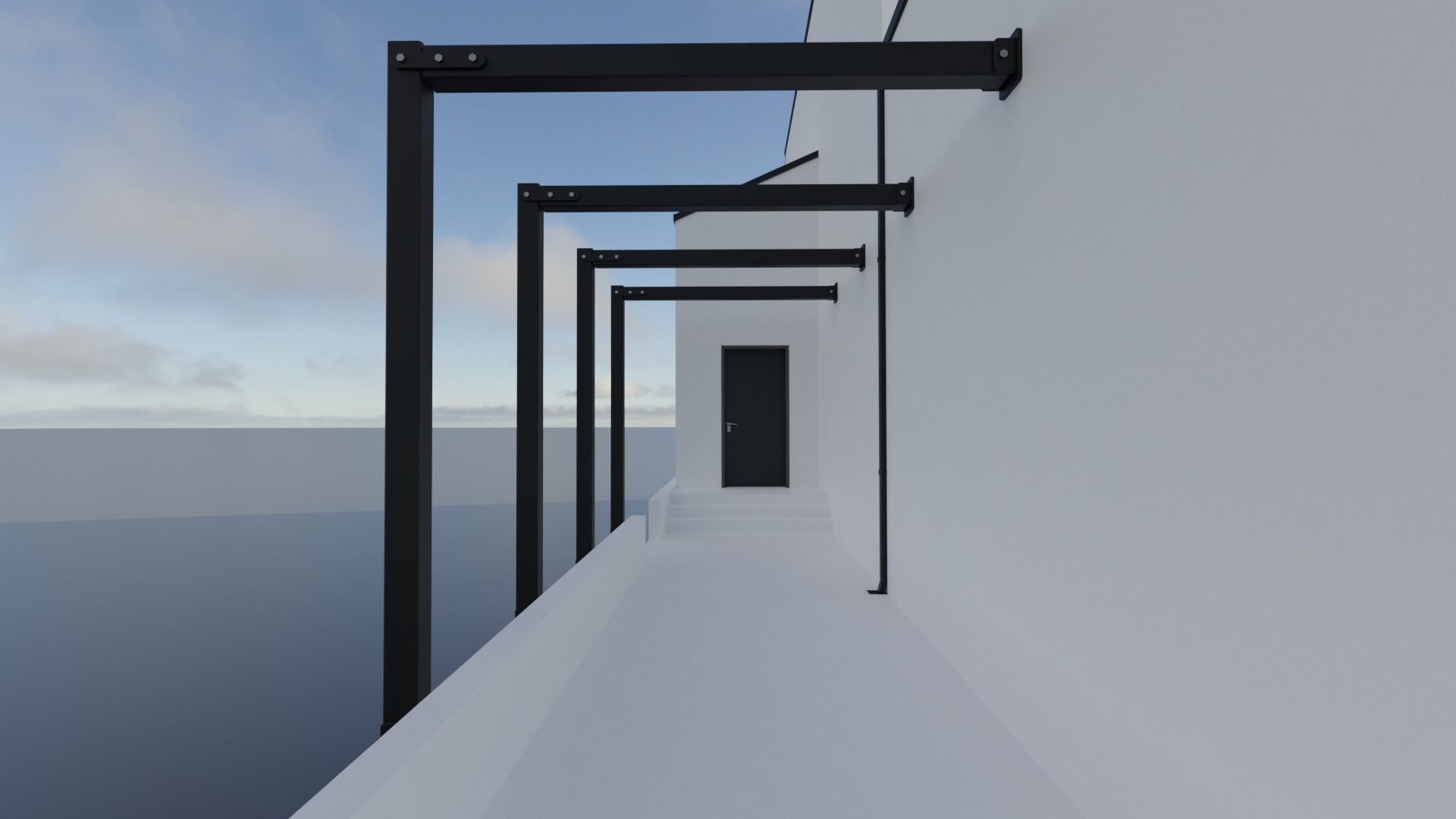 Modern House Scene - empty Low-poly 3D model_15