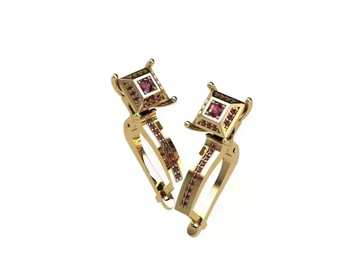 Earring pyramid diamond 3D print model