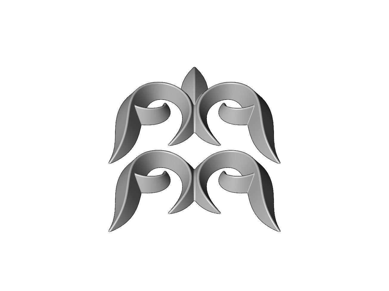 Floral decor scroll pattern and relief  3D print model_3