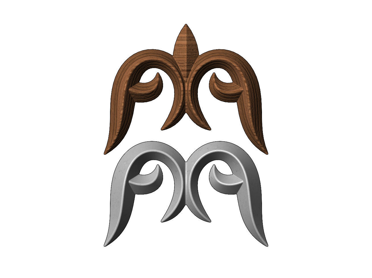 Floral decor scroll pattern and relief  3D print model_7