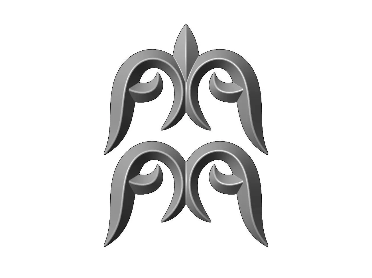 Floral decor scroll pattern and relief  3D print model_0