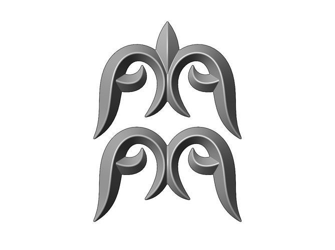 Floral decor scroll pattern and relief  3D print model