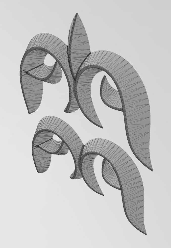 Floral decor scroll pattern and relief  3D print model_11