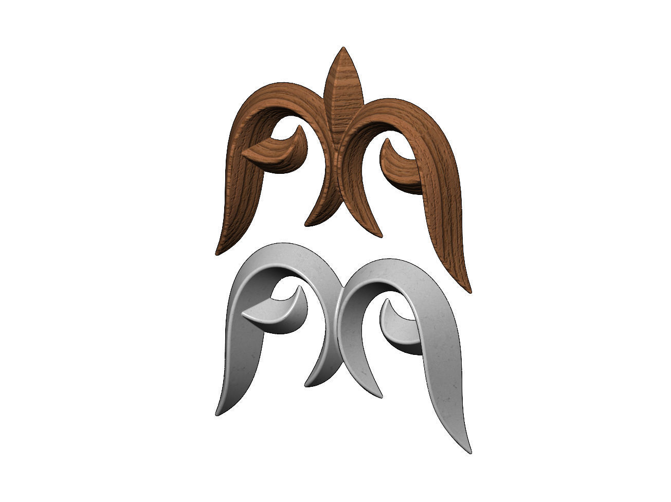 Floral decor scroll pattern and relief  3D print model_8