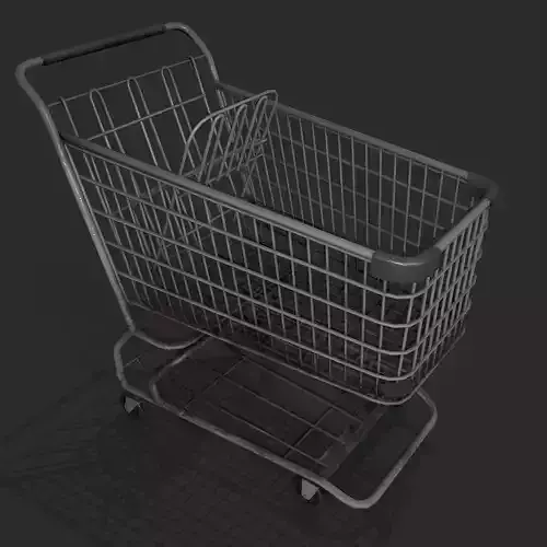 Realistic Pbr rusty shopping cart  Low-poly 3D model
