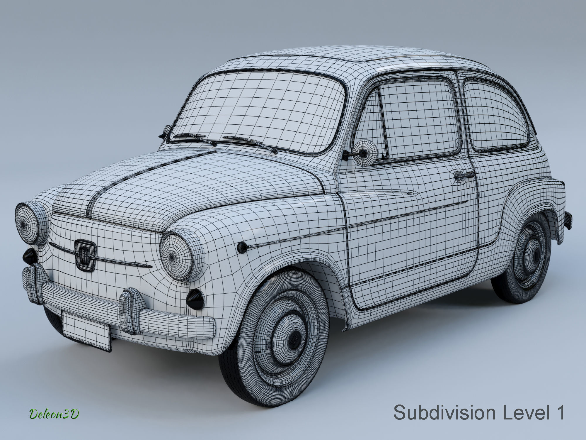 Fiat 600 3D model_14