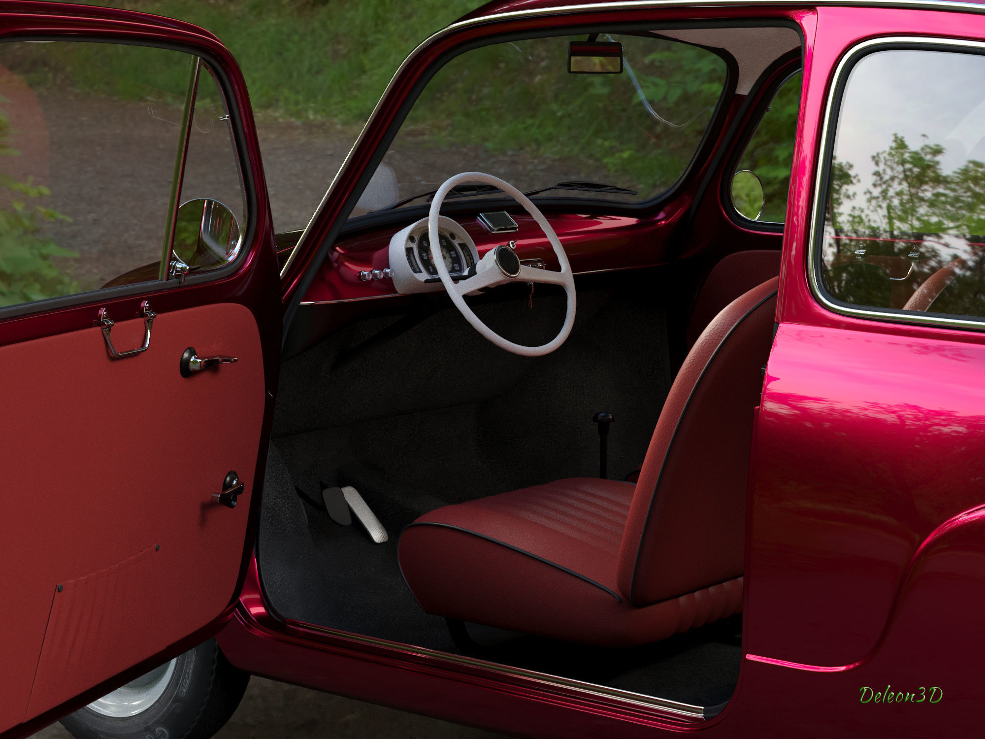 Fiat 600 3D model_9