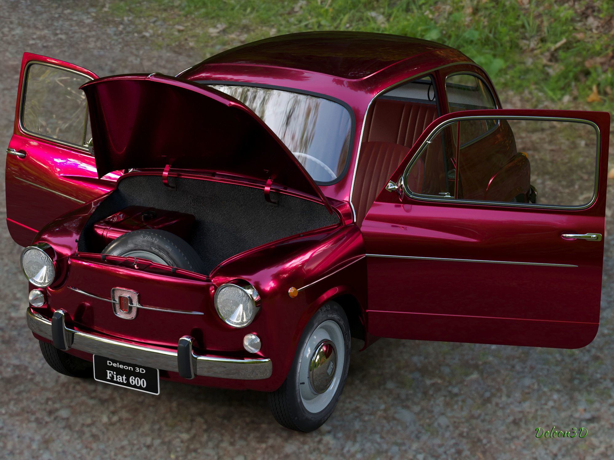 Fiat 600 3D model_8