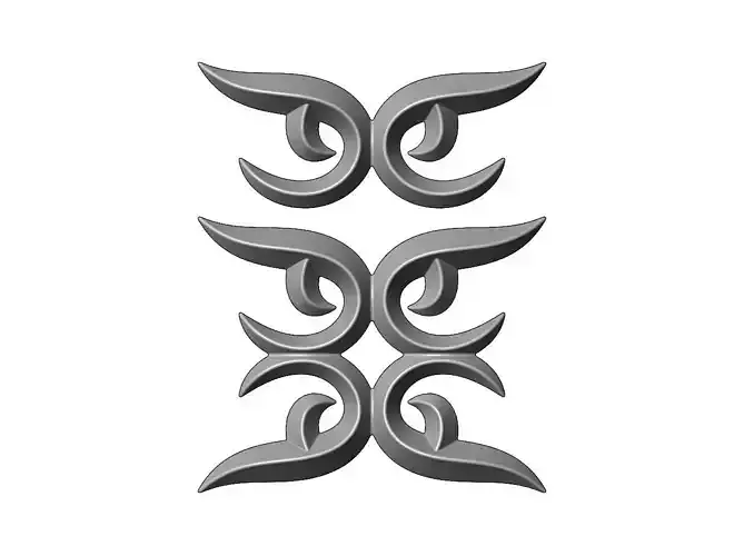 Floral motif decor scroll relief  3D print model
