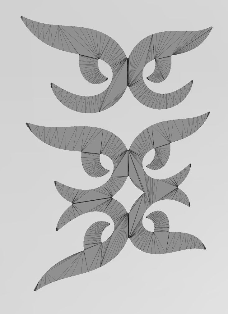 Floral motif decor scroll relief  3D print model_12