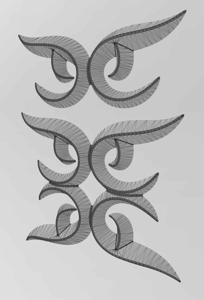 Floral motif decor scroll relief  3D print model_11