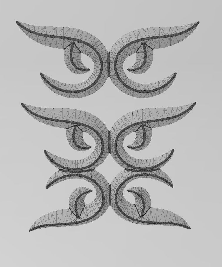 Floral motif decor scroll relief  3D print model_10