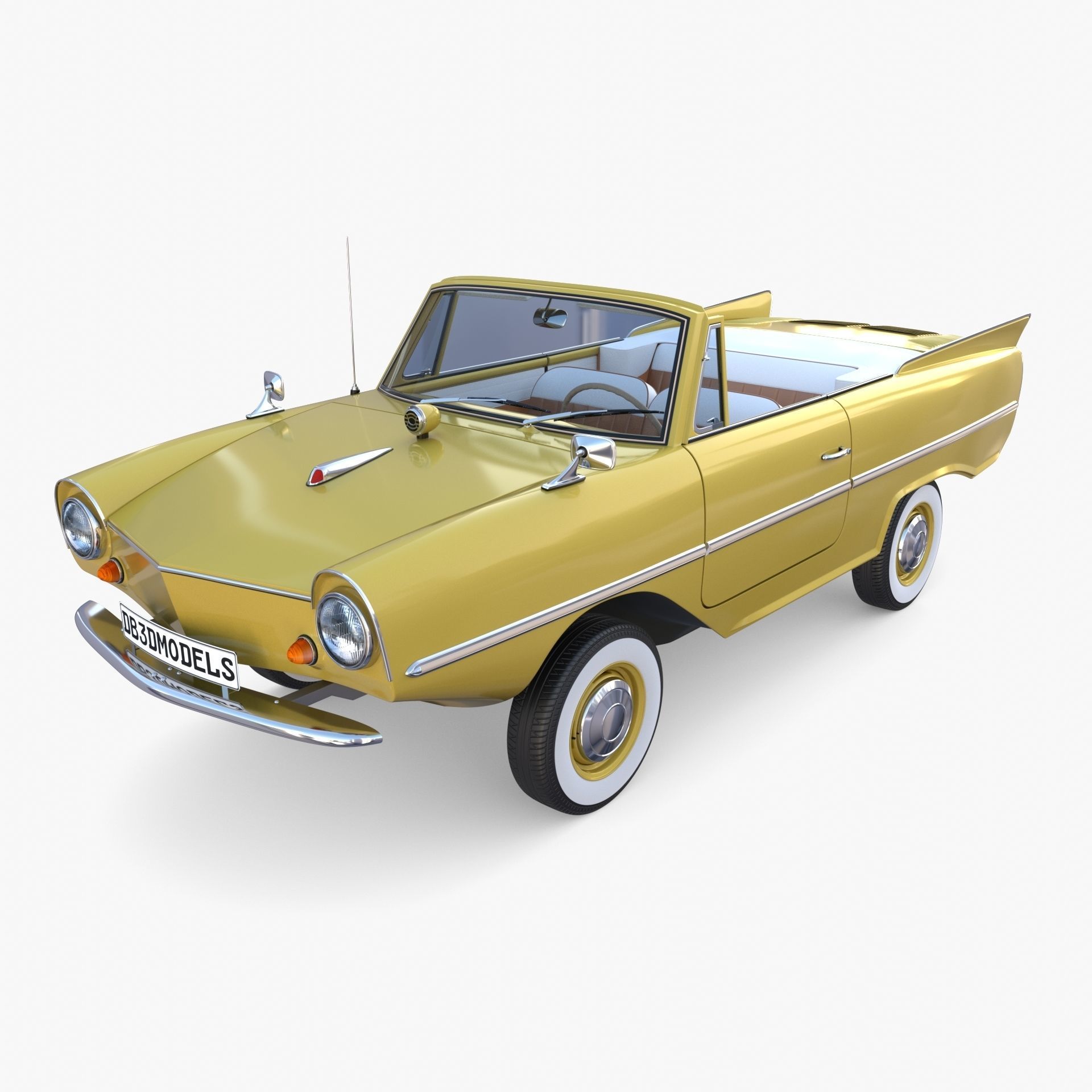 Generic 60s Amphibious Car 3D model_14