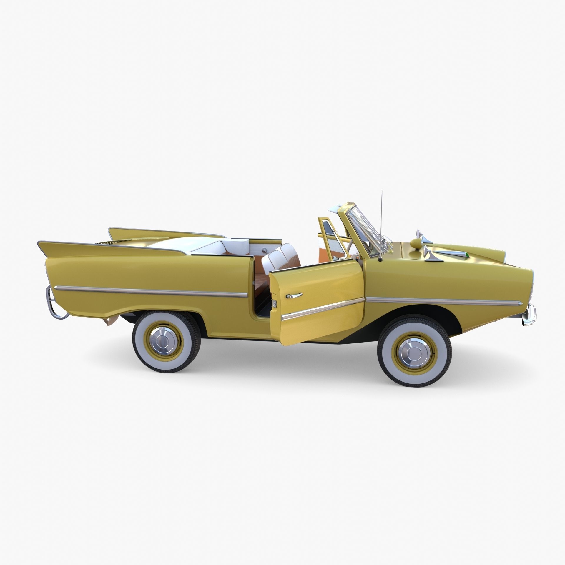 Generic 60s Amphibious Car 3D model_22