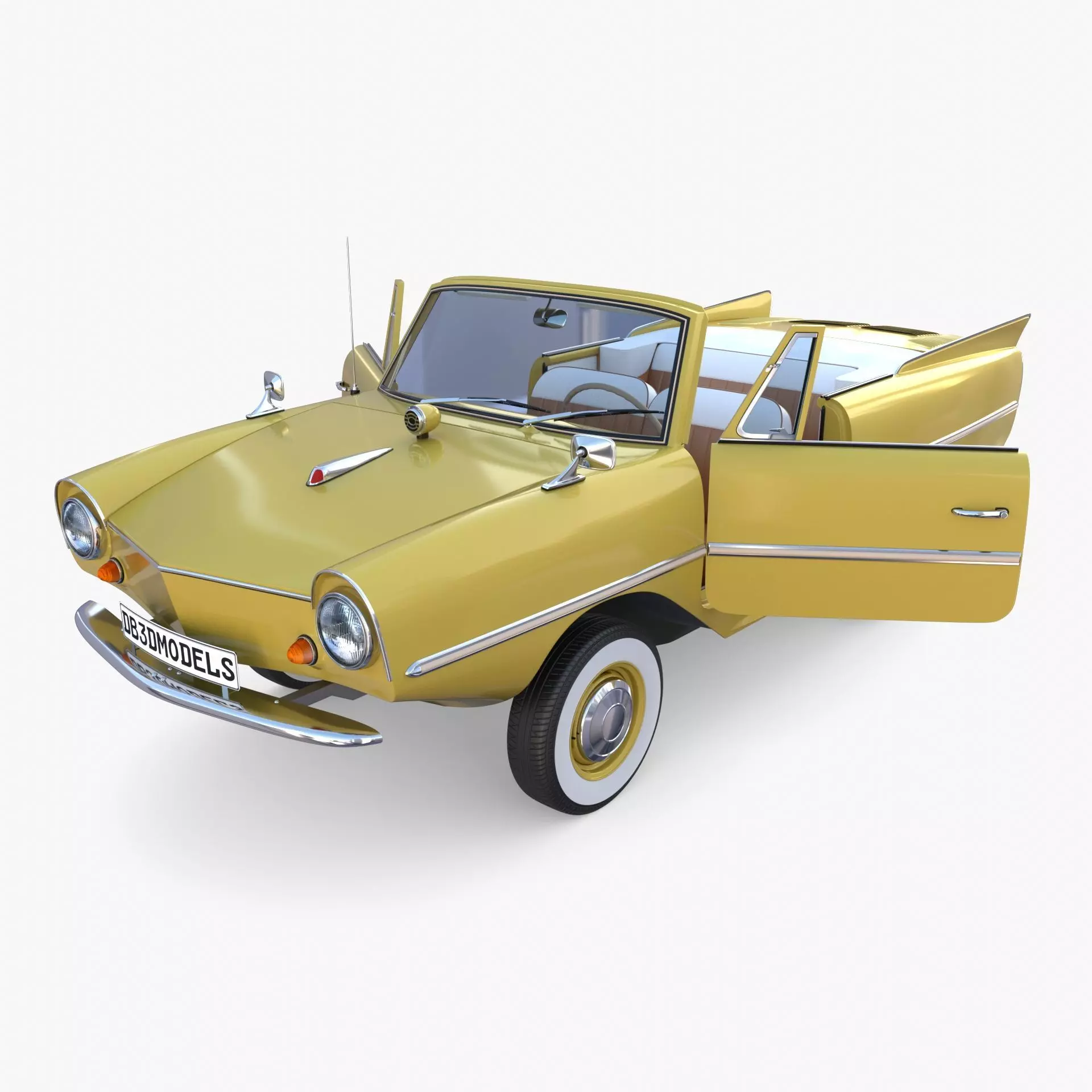 Generic 60s Amphibious Car 3D model_0