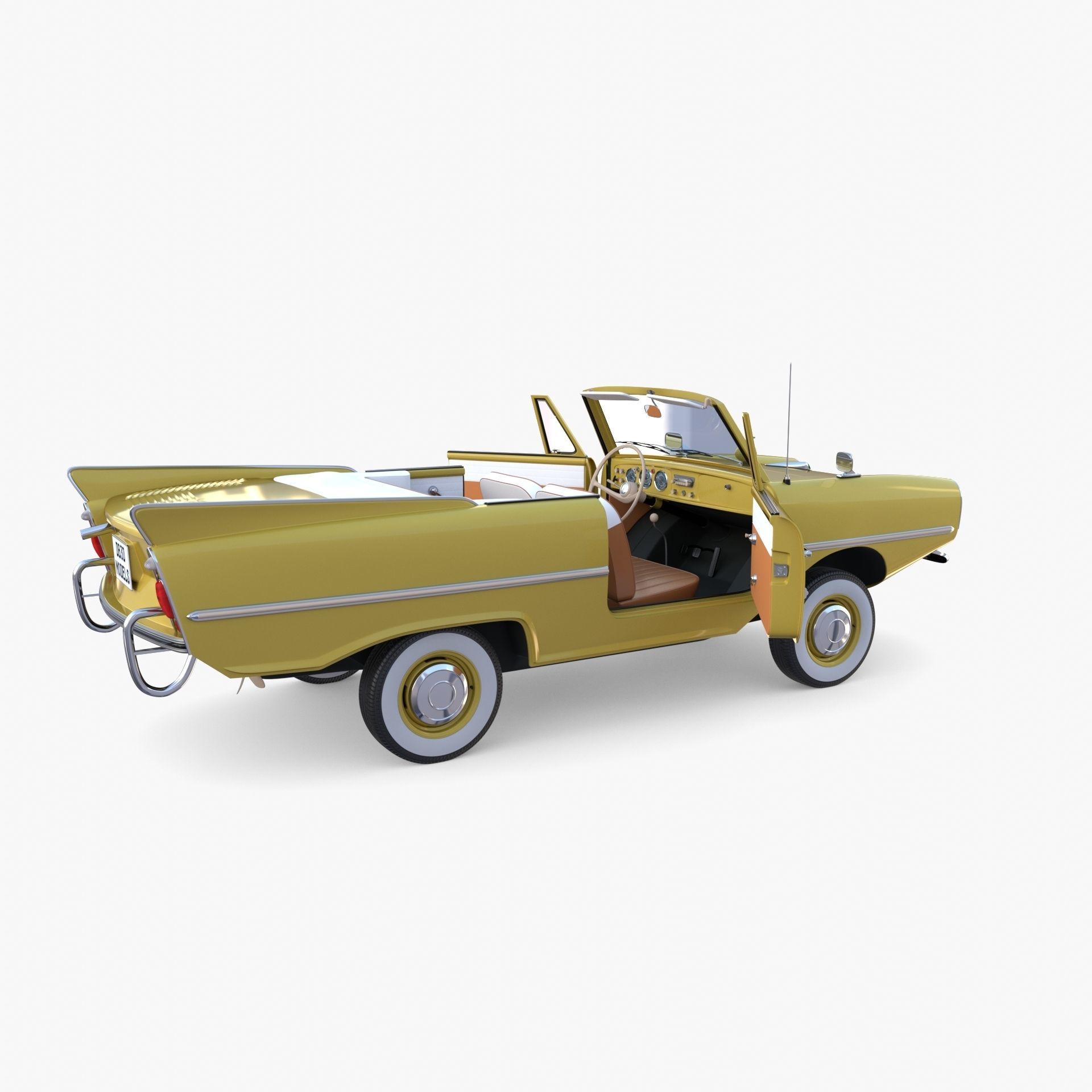 Generic 60s Amphibious Car 3D model_21