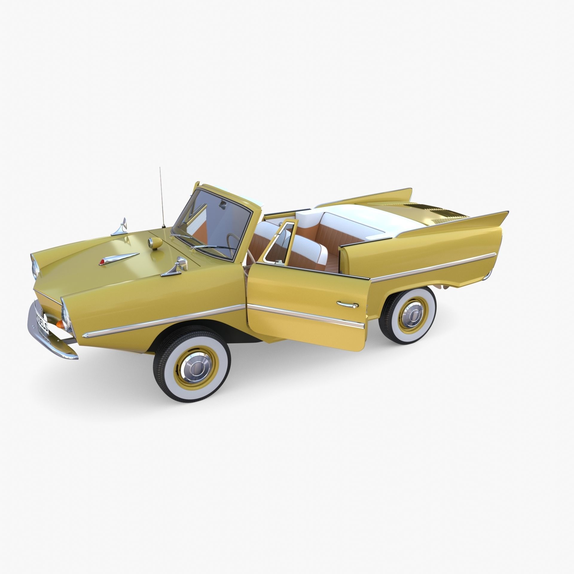 Generic 60s Amphibious Car 3D model_23