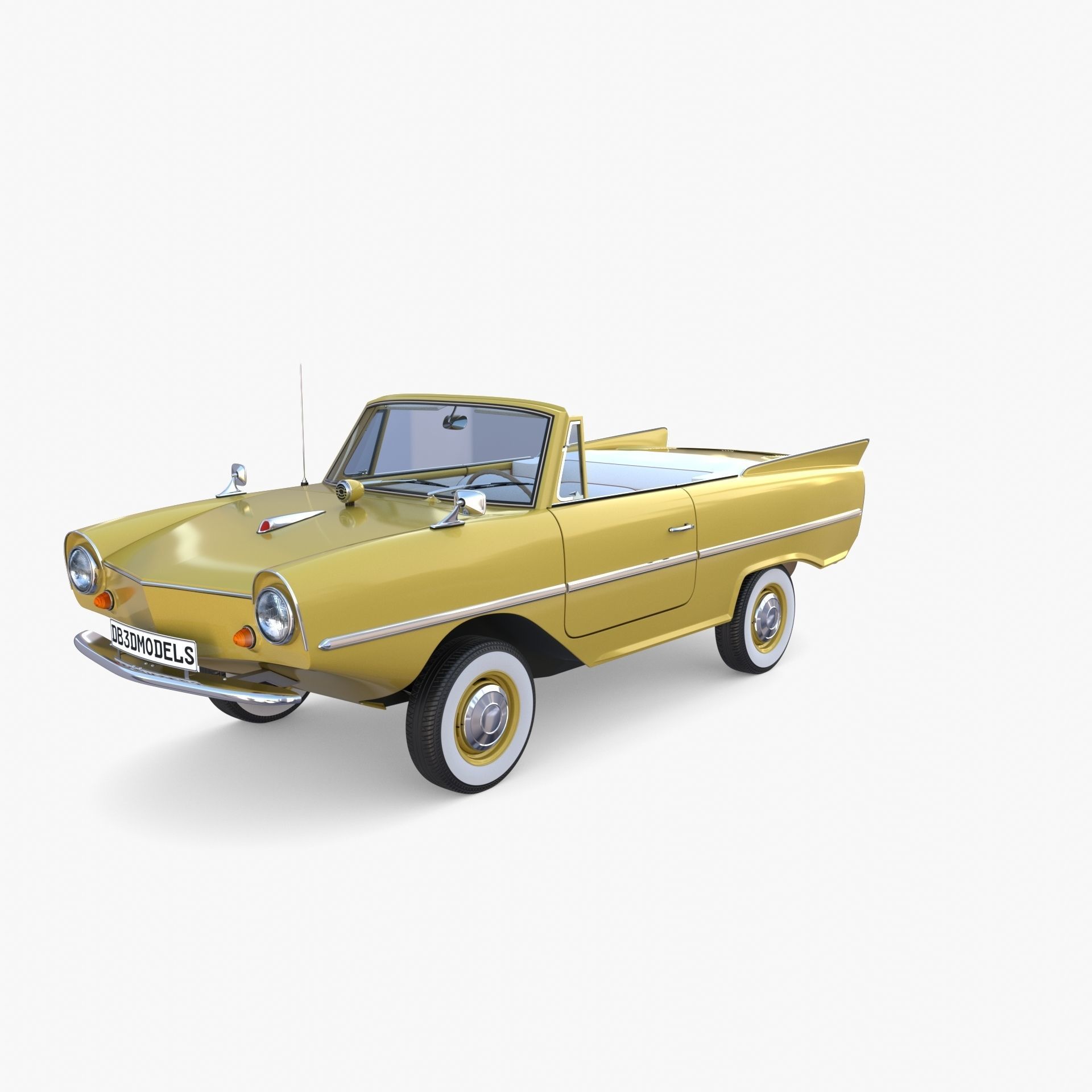 Generic 60s Amphibious Car 3D model_4